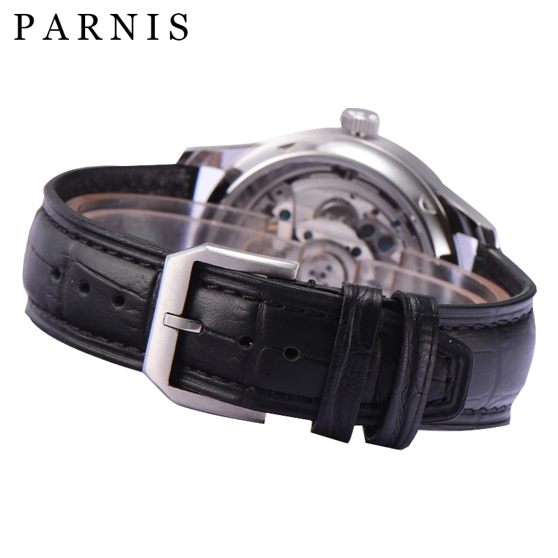 Горячая продажа 43 мм Parnis Мужские механические часы наручные для мужчин