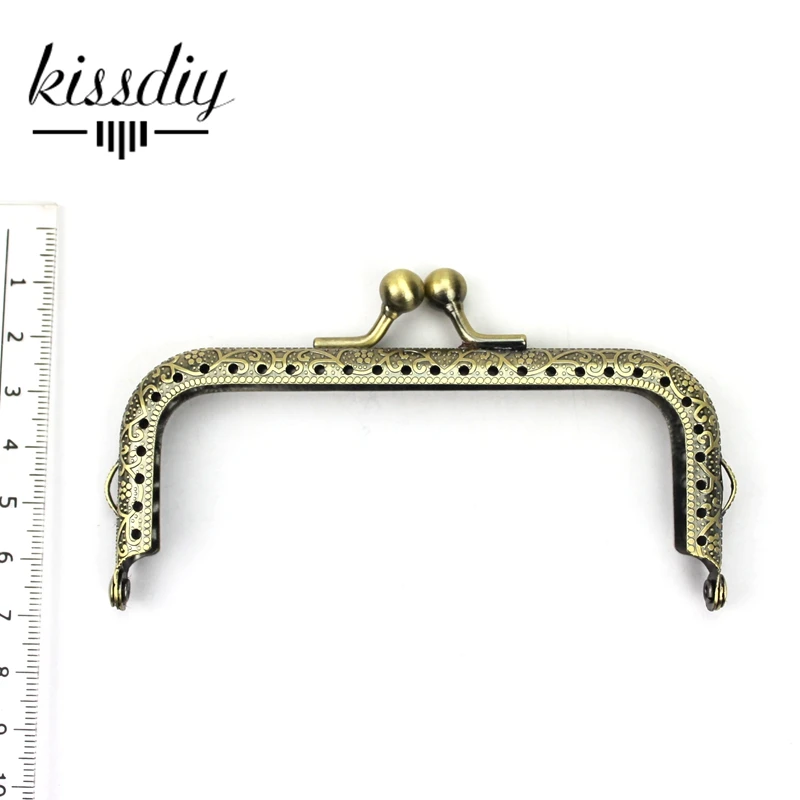 KISSDIY 10 шт./партия 10,5 см античный латунный металлический кошелек Рамка Поцелуй ручка с пружинным фиксатором для сумки мешочек ручного изготовления изготовление сшить оптом