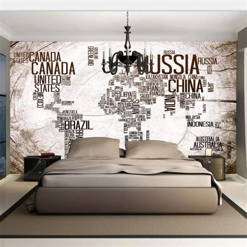 Обои на заказ большие высококлассные европейские ретро ностальгия Карта мира