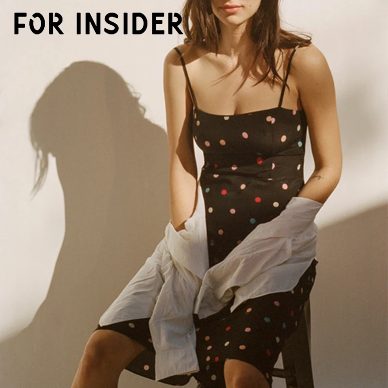 Черное винтажное платье в горошек без рукавов для женщин повседневное