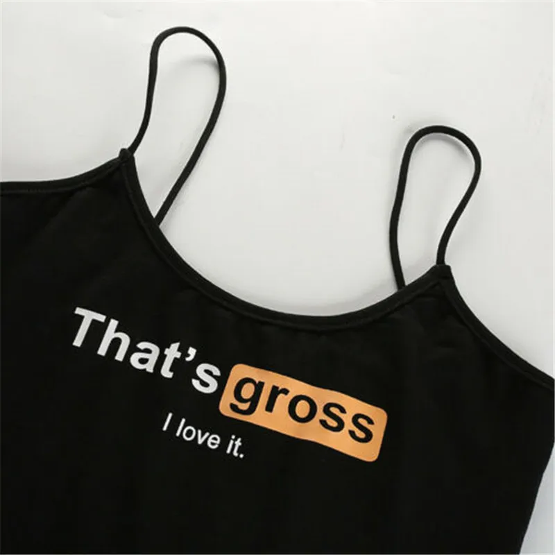 Летняя модная женская сексуальная повседневная майка с буквенным принтом топ
