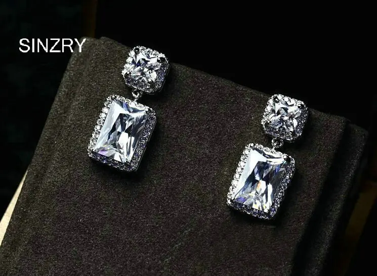SINZRY, новинка, роскошные ювелирные изделия класса ААА, кубический циркон, геометрическая форма, классические Винтажные висячие серьги, 4 цвета на выбор