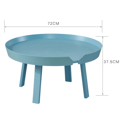D72cm-blue Журнальный столик из твердой древесины в скандинавском стиле, современный минималистичный, креативный, для гостиной, дивана, Круглый, Маленький журнальный столик mx6011633 - Цвет: D72cm-blue