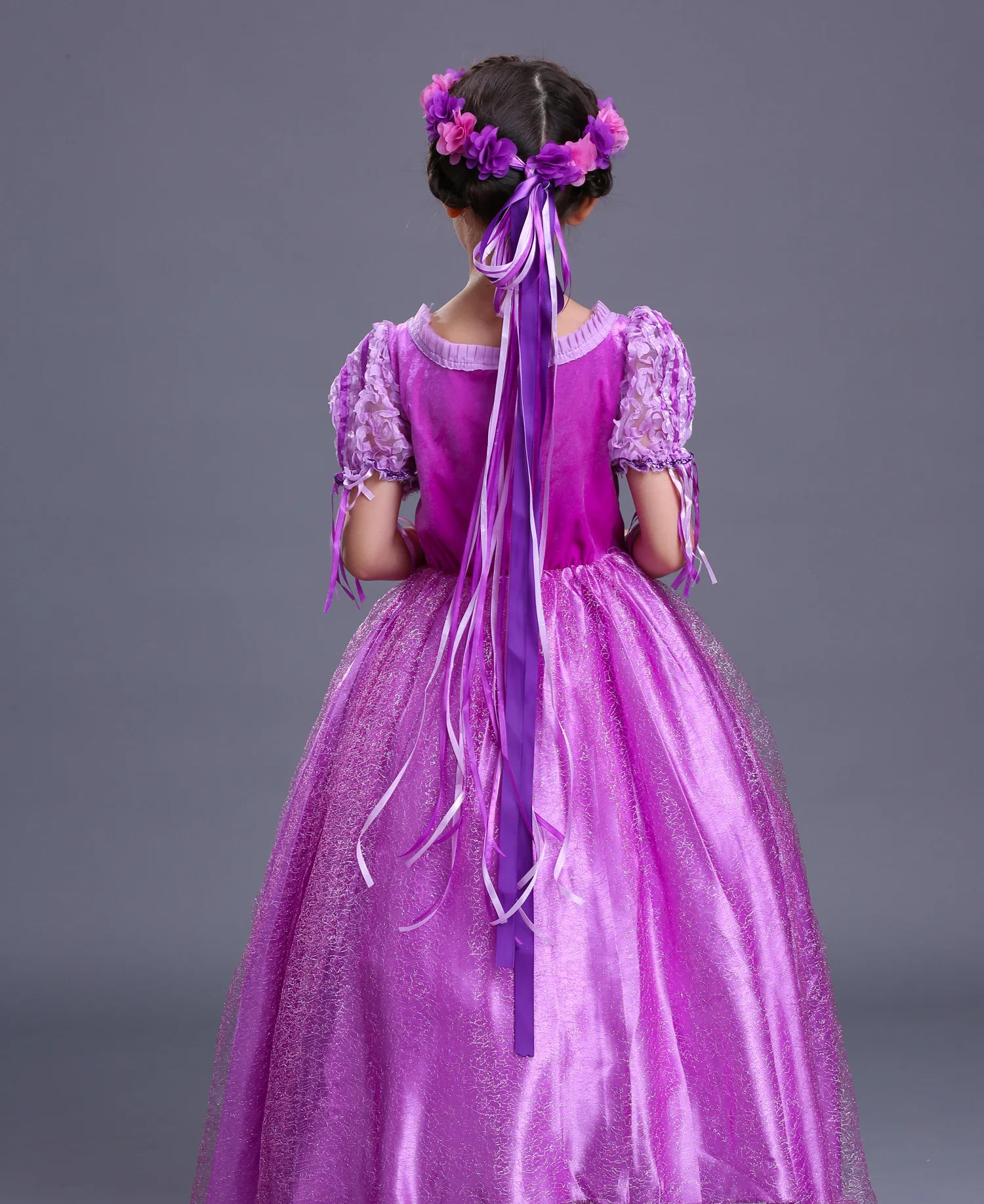Качественное детское бальное платье Рапунцель детская одежда для девочек