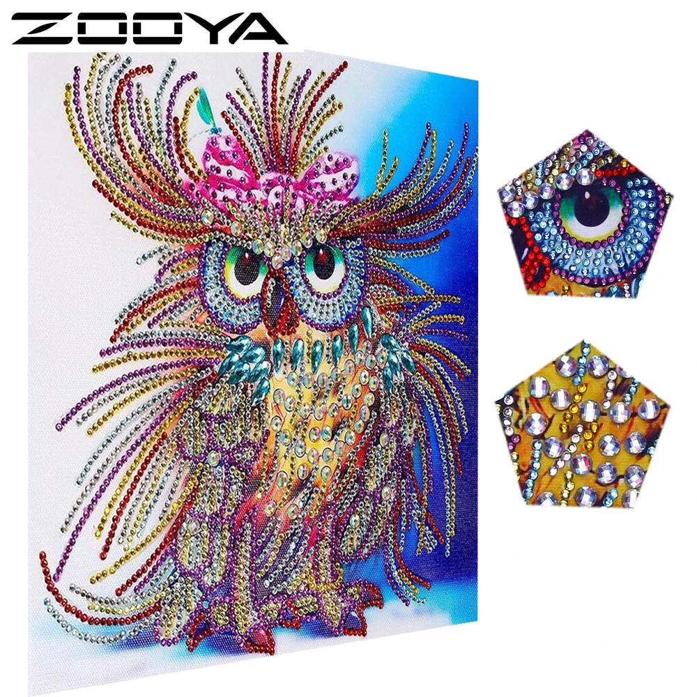 ZOOYA 5D DIY Алмазная Рождественская карта мультяшная картина сова вышивка крестом