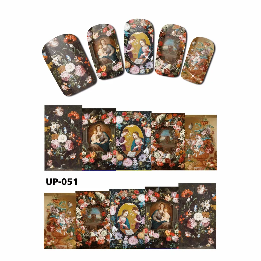 12 упак./лот переводка NAIL ART наклейки на ногти слайдер полное покрытие картина