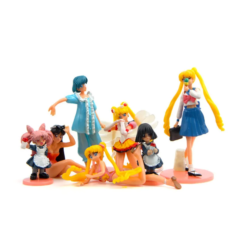 7 шт./лот Sailor Moon Mizuno Ami Hino Rei Kino Makoto Minako Aino фигурка Коллекционная модель игрушки 3 10
