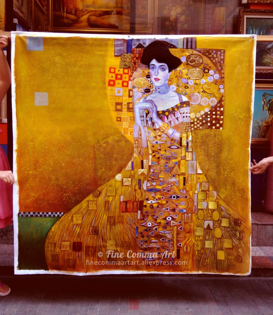 Густав Климт Golden Lady леди женщина в золото холст роспись стены Книги по искусству фотографии ручная роспись маслом Картины воспроизведение Repro
