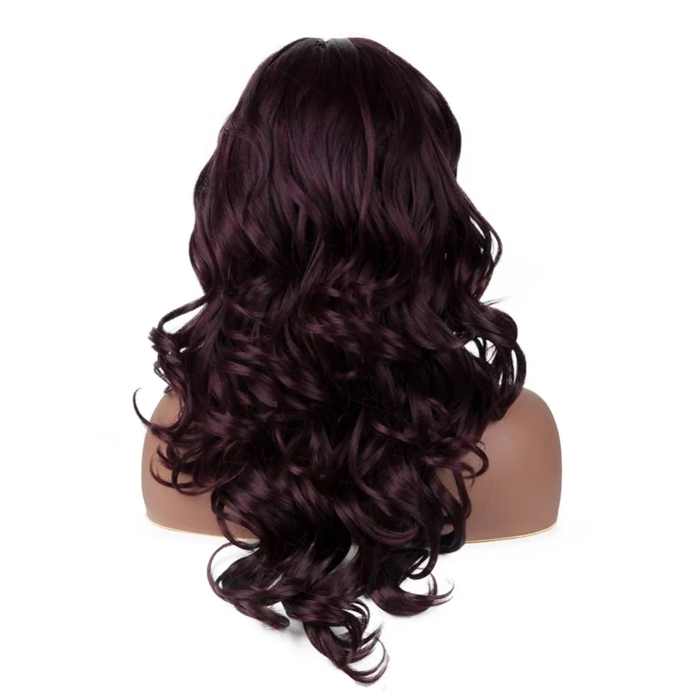 High Quality Body Wave Synthetic Lace Front Wigs Rose Color 24 Inch Glueless 150% Density For Black Women | Шиньоны и парики