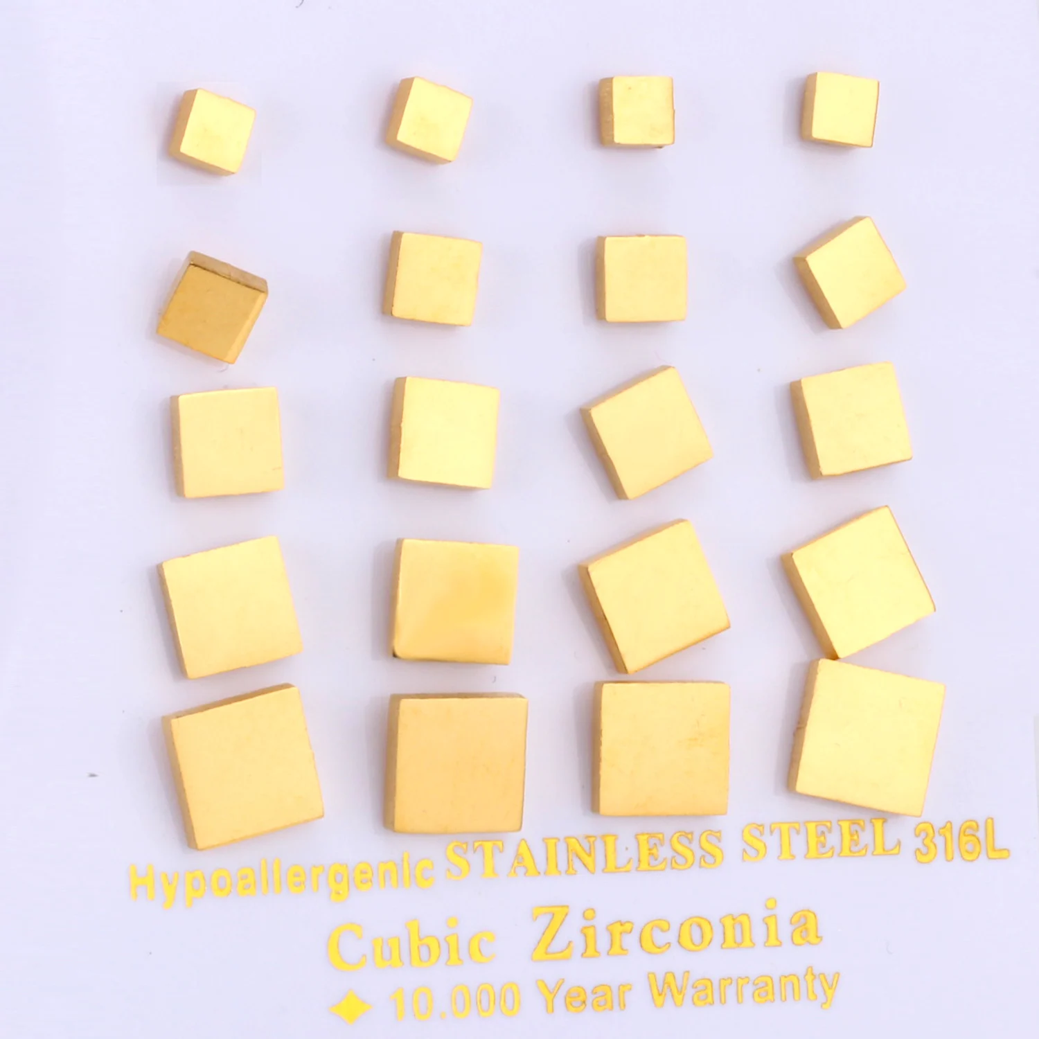 LUXUKISSKIDS модные серьги квадратные серьги-гвоздики золотого цвета из нержавеющей