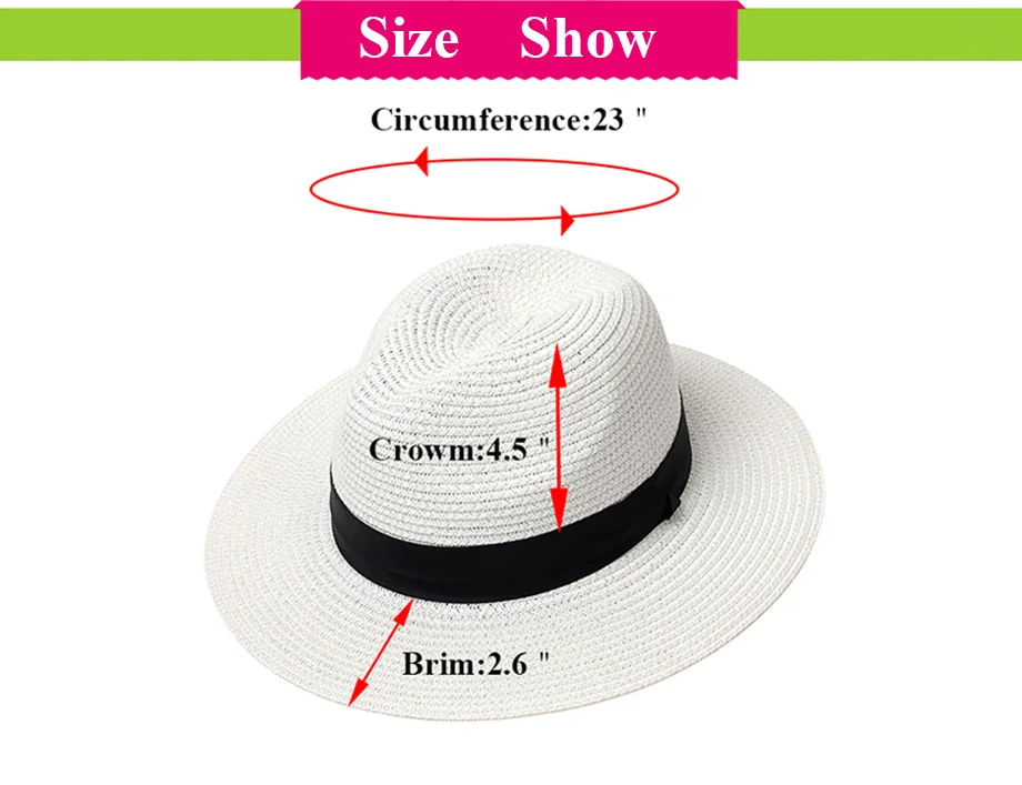 Шляпа женская летняя шляпа соломенная шляпа Панама Fedora пляжный отдых широкими полями козырек повседневное летние шля