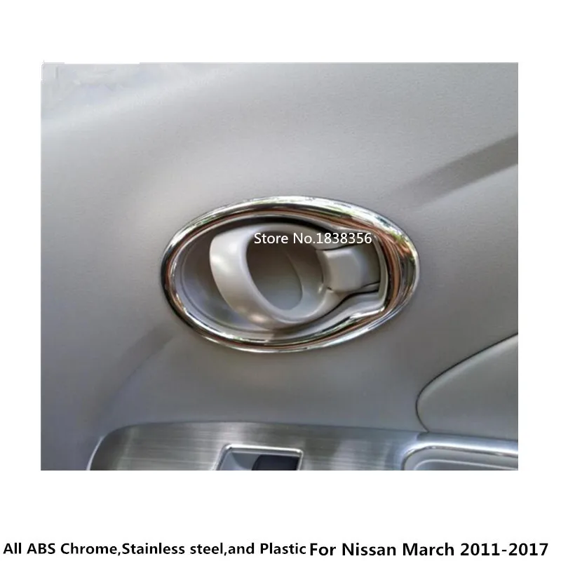 Для Nissan марта 2011 2012 2013 стайлинга автомобилей Стик отделкой ABS хромированные дверные внутренний дверные ручки чаши рамки 4 шт