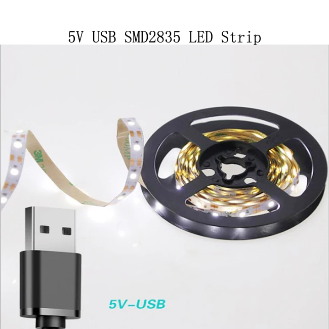 5V USB LED Strip Yabstrip светодиодный датчик движения 2835 60 светодиодный s или USB порт Светодиодная лента Гибкая лампа лента для шкафов лестниц кухонный шкаф - Испускаемый цвет: 5V USB LED Strip