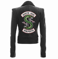 riverdale south side serpents black brown pu leather jacket women riverdale serpents streetwear leather coat