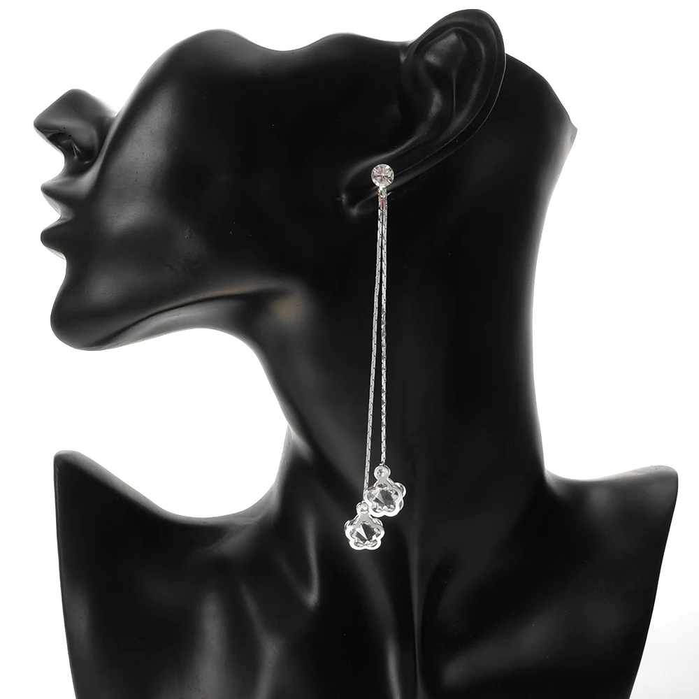 Сливы горный хрусталь серьги золото серебро Цвет Длинные мотаться кисточкой из