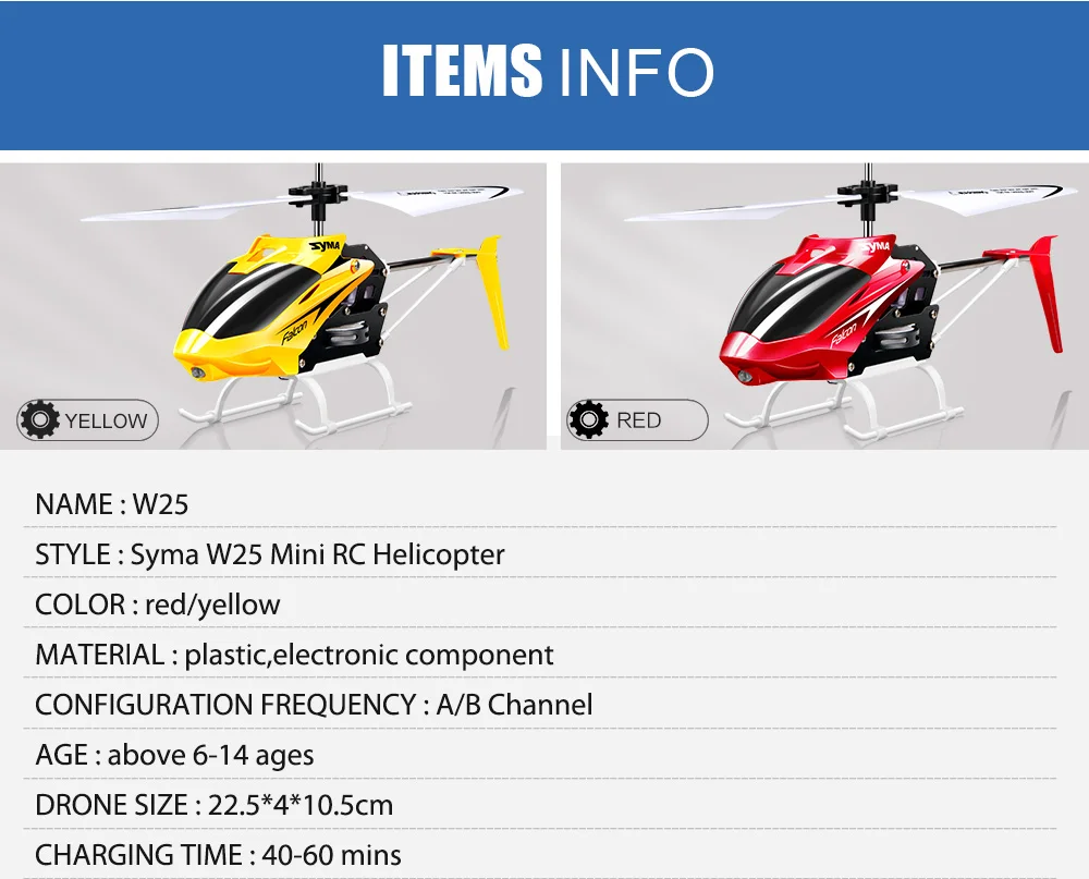 Syma официальный W25 вертолет 2 CH 2 канала мини Радиоуправляемый Дрон с гироскопом устойчивостью аварии RC игрушки для мальчика детский подарок красный желтый