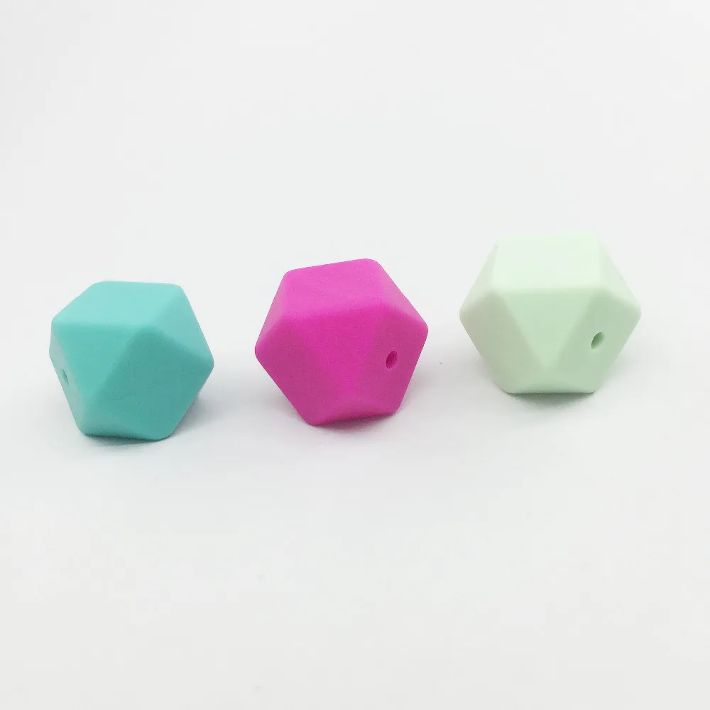 Silicone Beads Hexagon 17mm 100pc Food Grade Teether DIY Pacifier Clips Necklace Baby | Мать и ребенок
