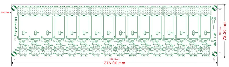 DIN рейку 16 каналов SPDT 16A релейный интерфейс модуль, OMRON G5RL-1-E 5VDC реле