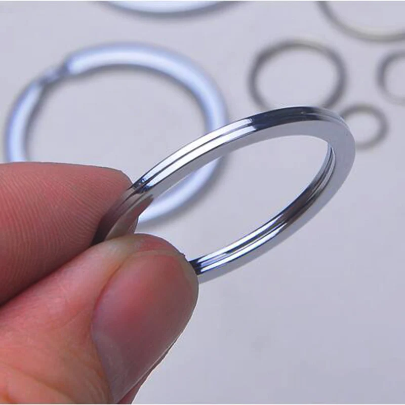 Оптовая продажа 100 шт серебряных стальных брелков держатель для ключей кольцо с