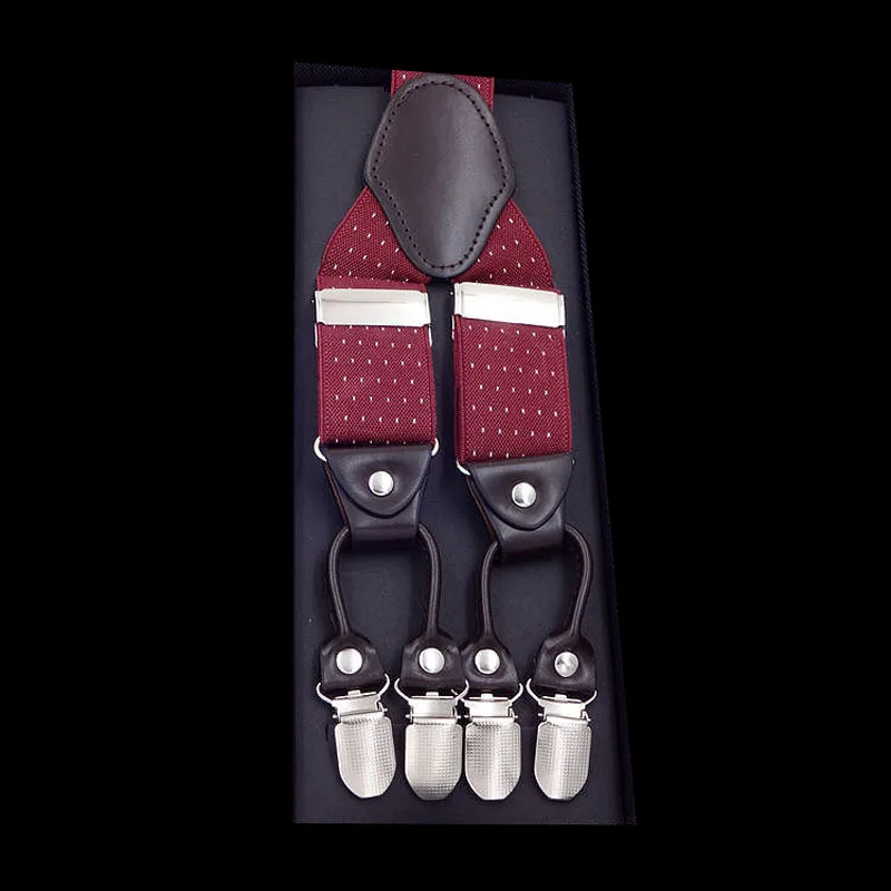 

Men 3.5*115cm, six-clip printed ribbon with six wide suspenders FY18102401
