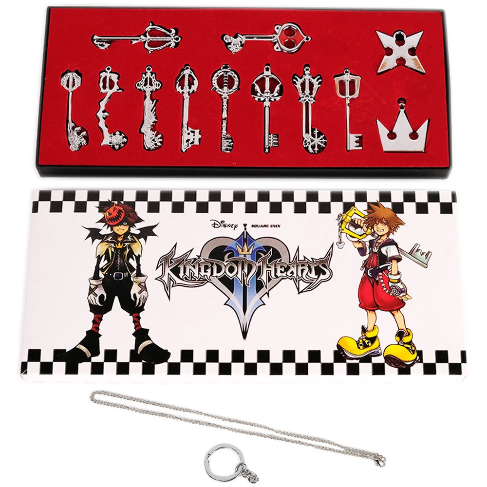 Kingdom Hearts 13 шт./компл. Kingdom Hearts II ключ ожерелье «Лезвие» кулон+ брелок+ набор оружия