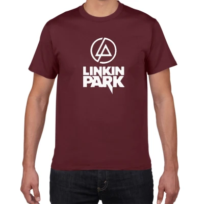 wine red Летняя модная мужская футболка Lincoln LINKIN Park, футболка из хлопка, высокое качество, одежда Linkin, мужские короткие топы, футболки для мужчин - Цвет: wine red