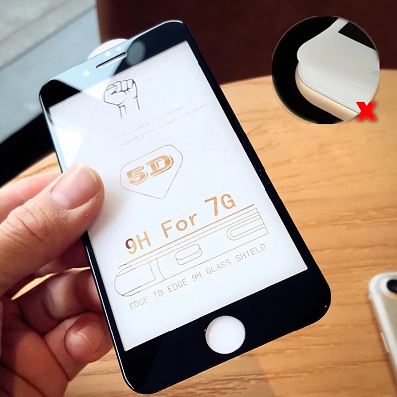 Laixi 2 шт. для iphone 7 5D полное покрытие пленки Стекло 8 plus закаленное Экран протектор |