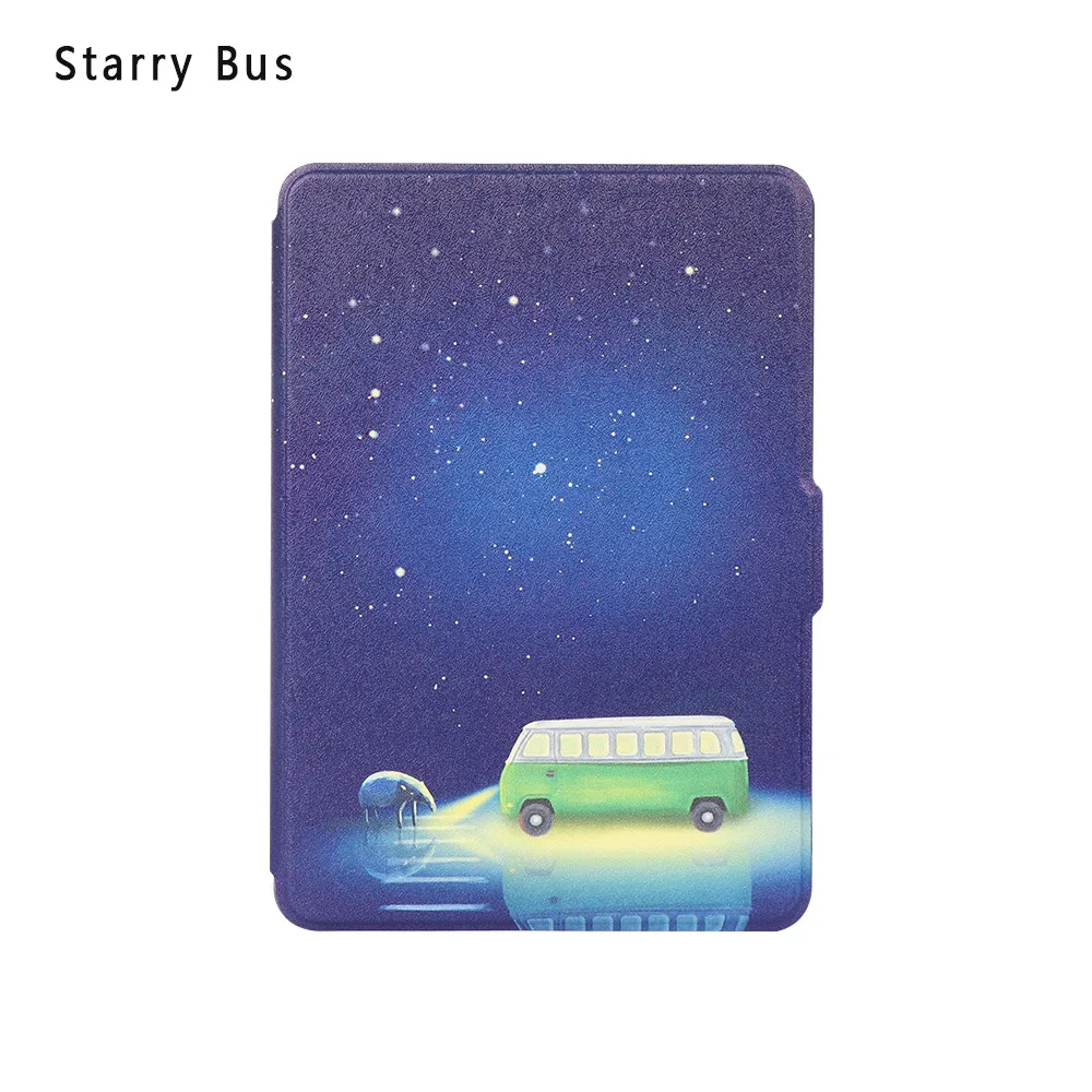 Starry Bus 12 стилей кожаный Авто Пробуждение/Сон Смарт-Чехол Защитная оболочка " дюймов электронные книги ридер кожаный чехол для Amazon Kindle Paperwhite1/2/3 - Цвет: Starry Bus