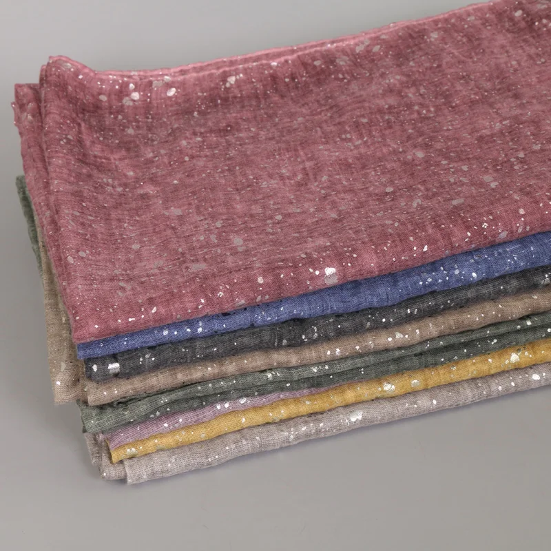 Женский хлопковый хиджаб 8 цветов блестящий серебристый шарф новый дизайн модные