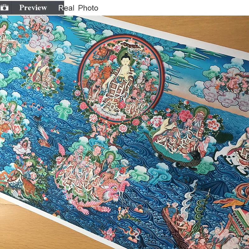 Sakyamuni and Arhat Thangka тибетская Классическая художественная копия буддистская статуя