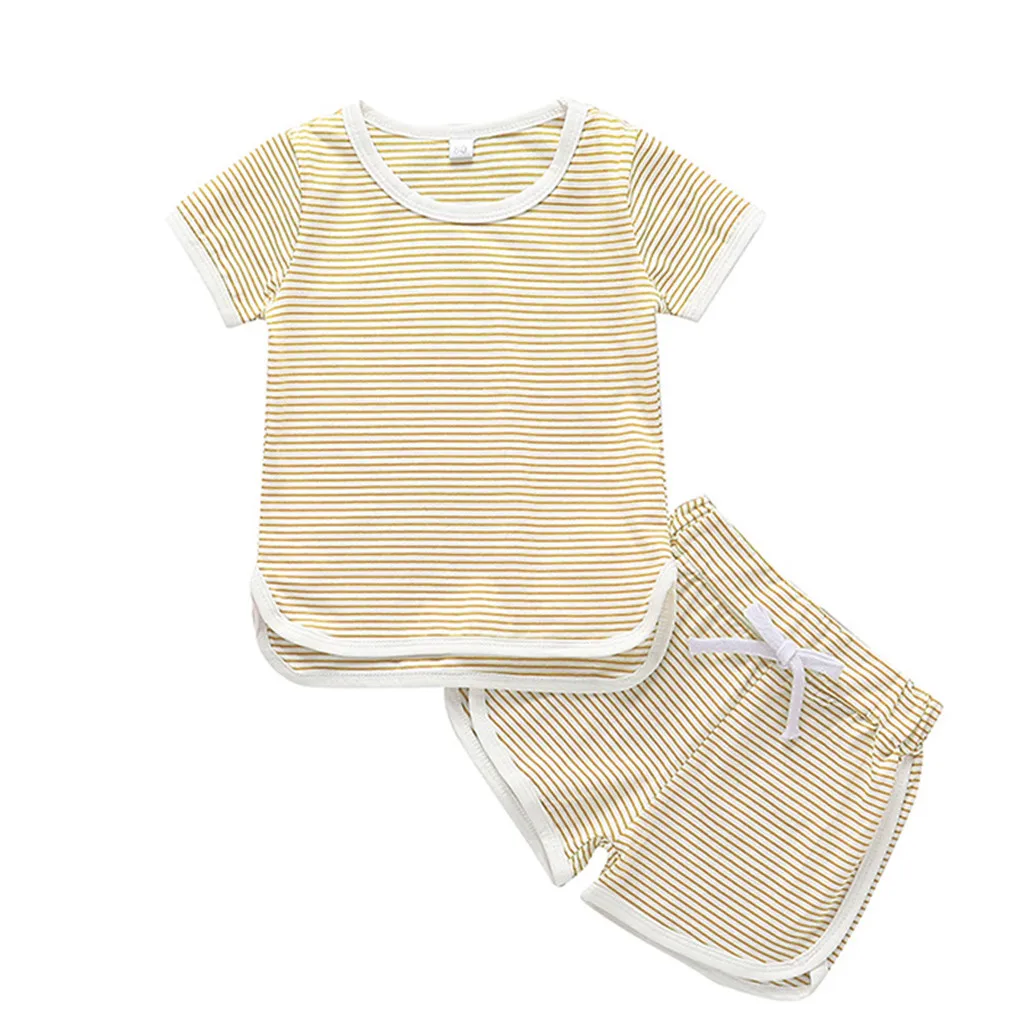 Комплект из 2 предметов для малышей девочек и мальчиков комплект одежды в полоску