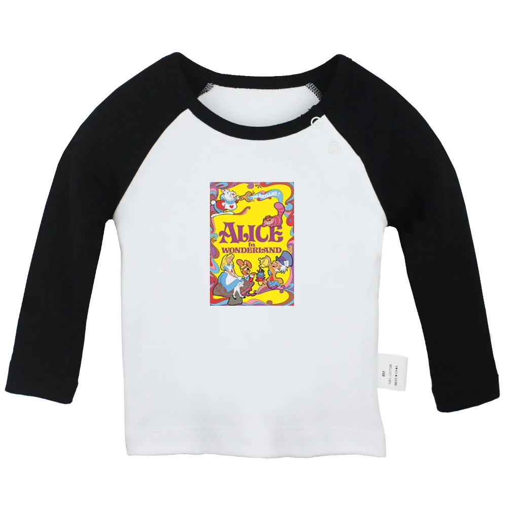 Милая мультяшная принцесса Алиса в чудес дизайн новорожденных малышей футболки