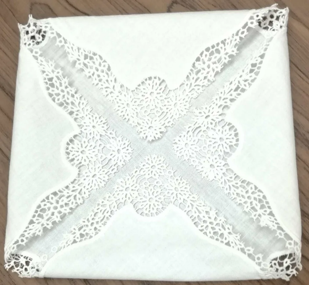 Набор из 12 модных дамские платки свадебные носовые Hanky Linen Daisy вязаный крючком