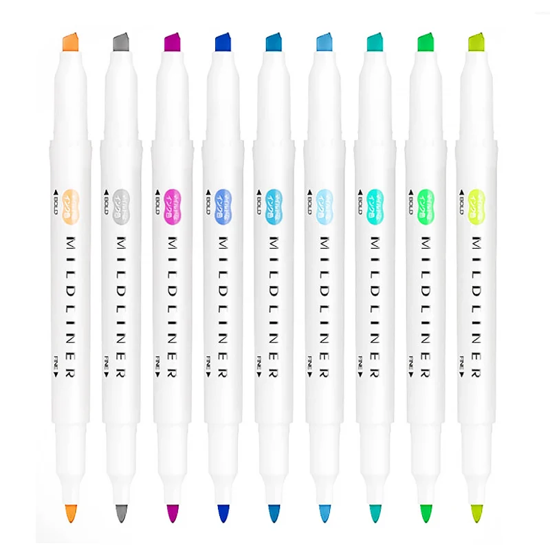 Zebra Mildliner двухсторонний хайлайтер-тонкий/Bold WKT7 школьные офисные поставки граффити хайлайтер 1 шт