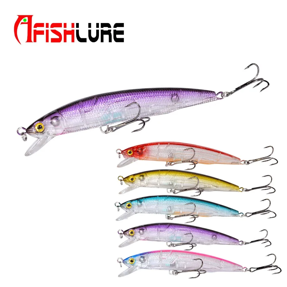 Afishlure пластиковый жесткий Minnow 123 мм 16 г шар внутри 3D воблер с глазами