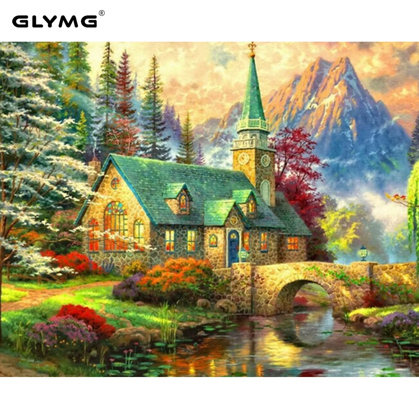GLymg 5D Diy Вышивка ремесла пейзаж хижина картина Алмазная вышивка квадратная дрель