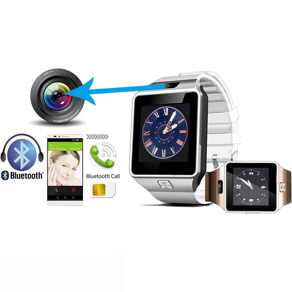Low Price Bluetooth Smart Watch dz09 WristWatch SIM Card Smartwatch For Ios Android Phone with sleep monitor pedometer Card|bluetooth smart