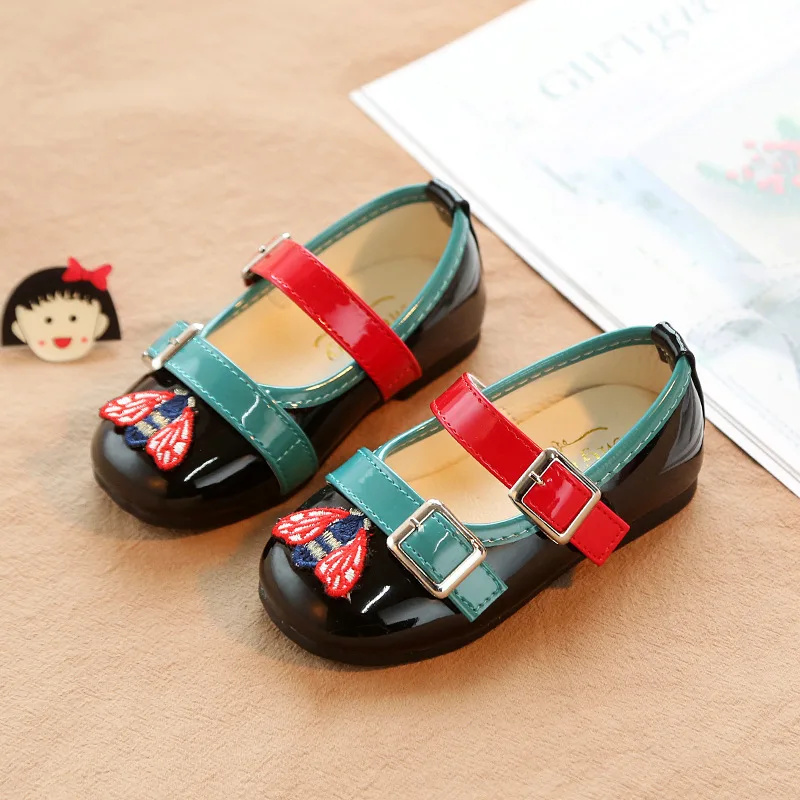 Весна Новый Детские кожаные туфли Корейская версия Горох обувь прекрасный