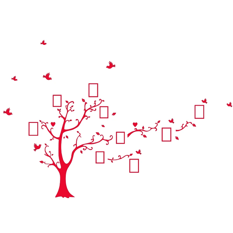 red Большой размер 200*260 см красочные DIY фото виниловые наклейки на стену дерево для гостиной спальни настенные художественные обои домашний декор - Цвет: red