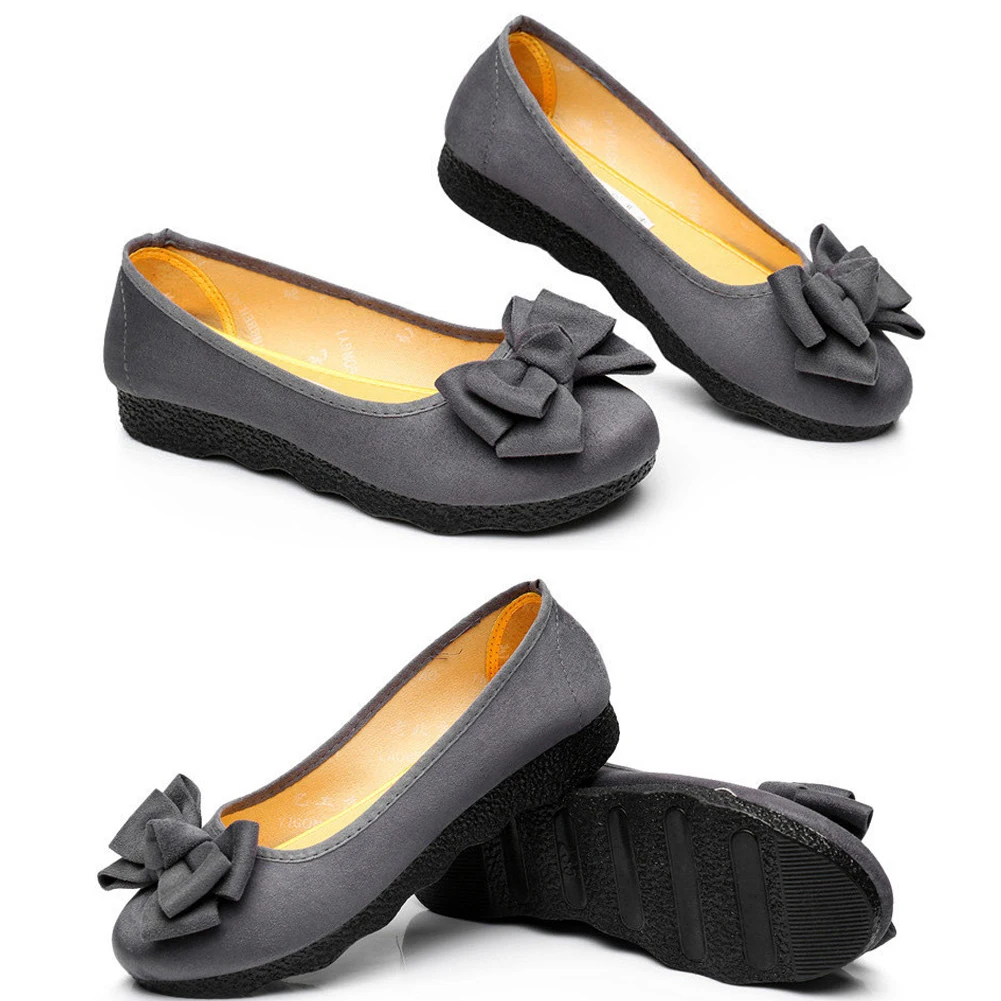 Модная женская обувь в горошек с бантом на плоской подошве летняя повседневная