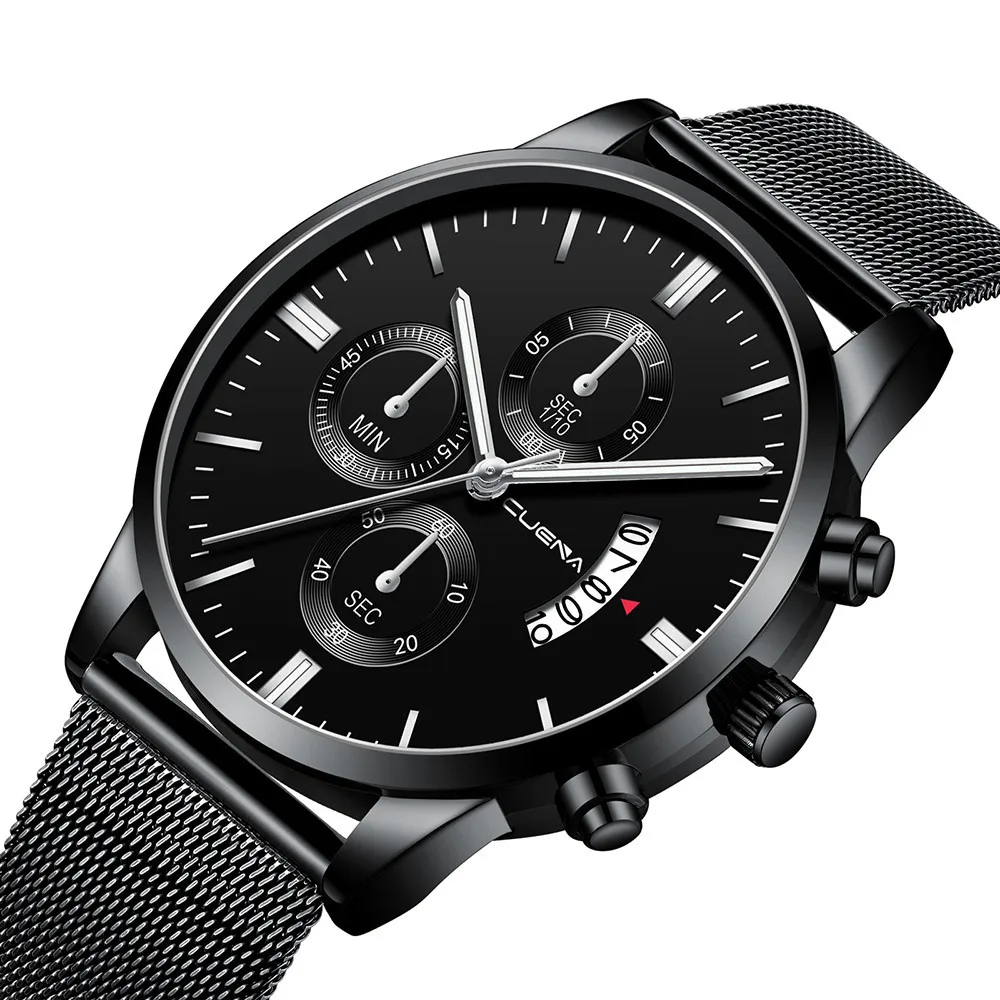 Мужские наручные часы модные спортивные нержавеющая сталь чехол аналоговые