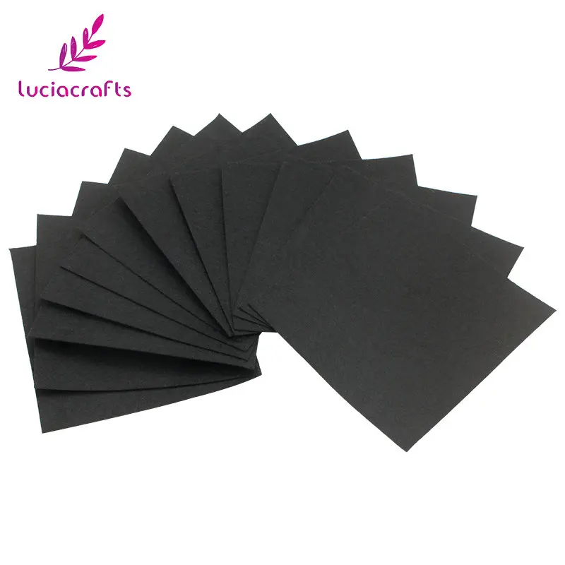 Black Lucia crafts 6 шт./лот белый/черный 30x30 см/20x20 см Нетканый войлок ткань шитье ручной работы DIY аксессуары для скрапбукинга B1303 - Цвет: Black
