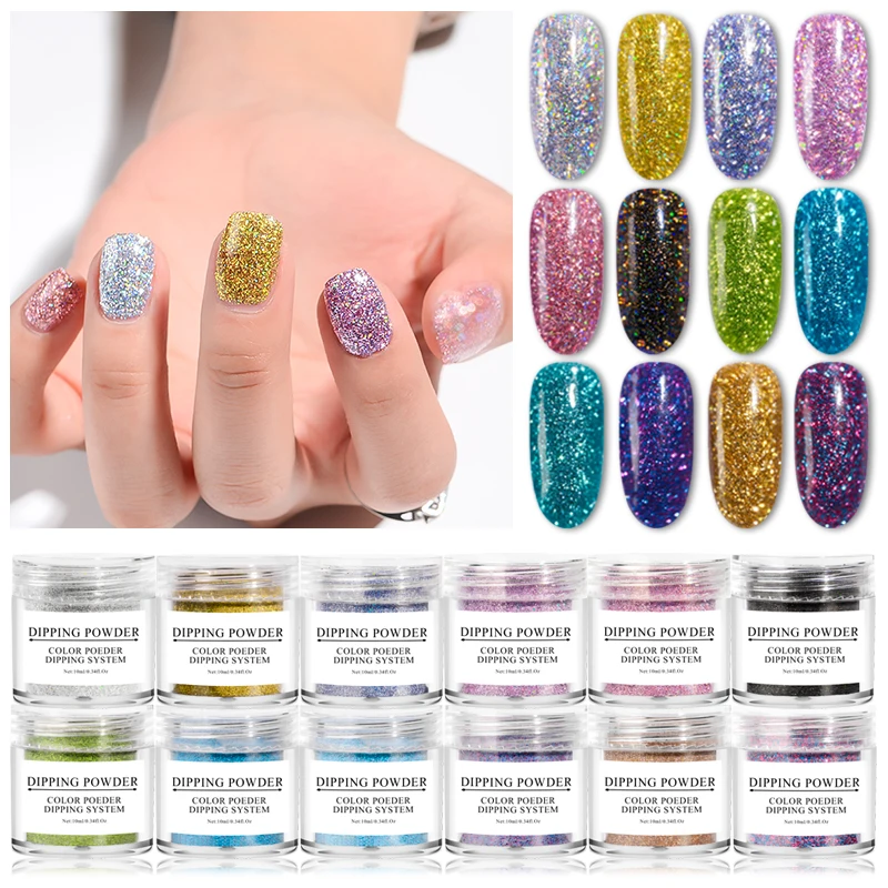 Лазерная пудра для ногтей RBAN NAIL 5/10 мл без лампы голографический блеск с
