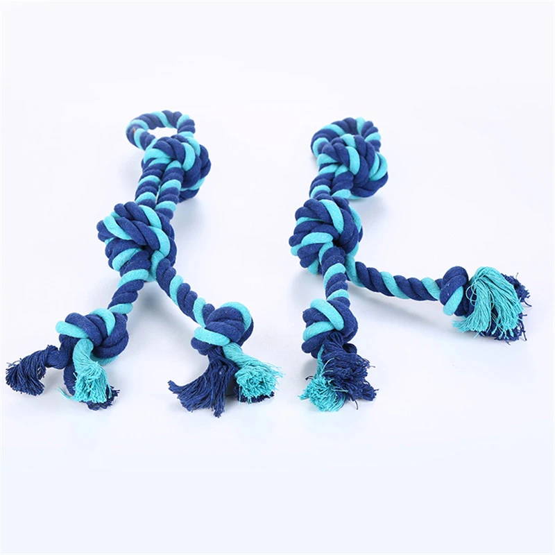 Pet Toys Big dog double knot Biting Braided Cotton Rope Knot Bone Chew Toy for Dog Pets Dogs Training Bait | Дом и сад