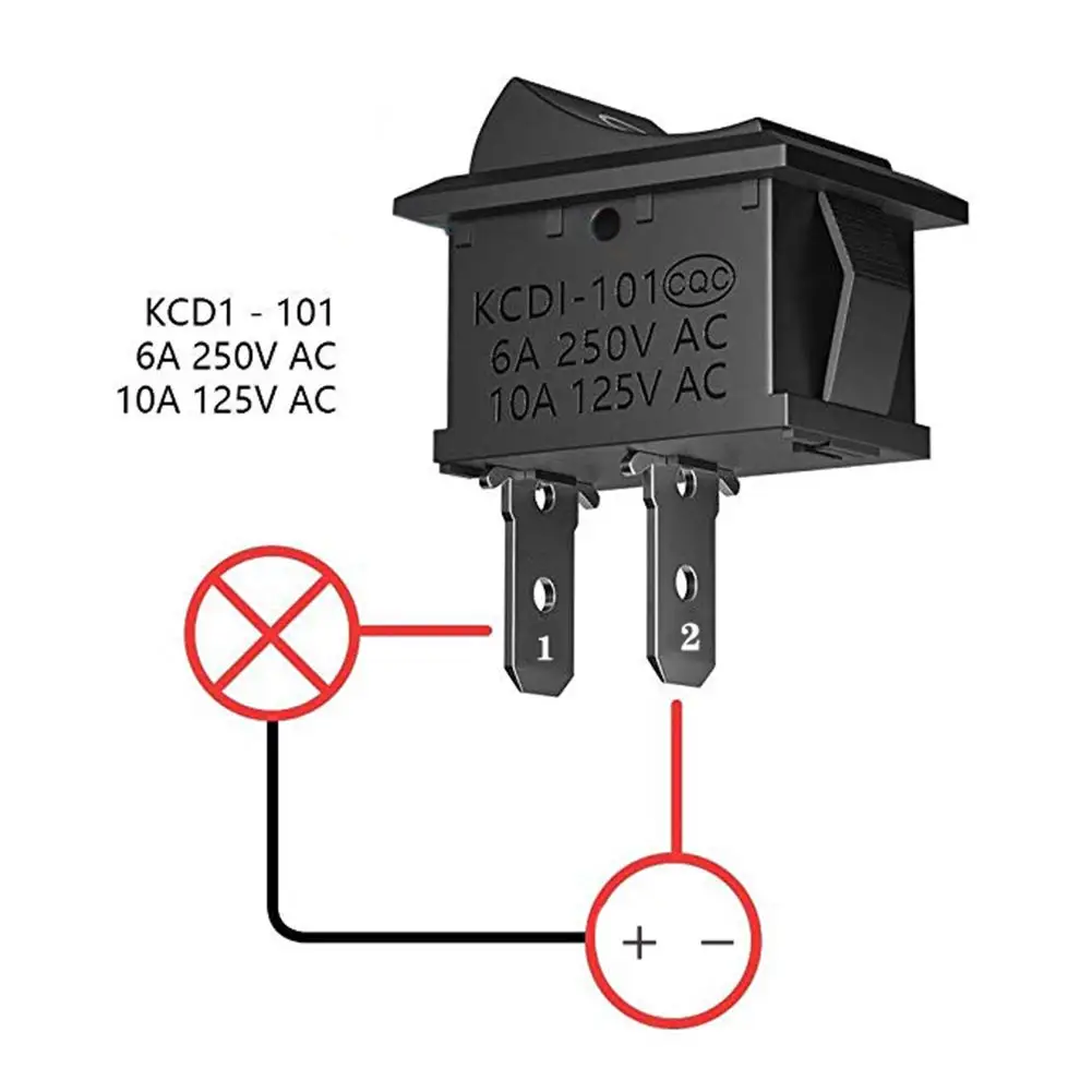 10 шт. KCD1 2Pin 15*21 мм Переключатель типа ВКЛ ВЫКЛ 15X21 клавишный переключатель 6A 250V 10A