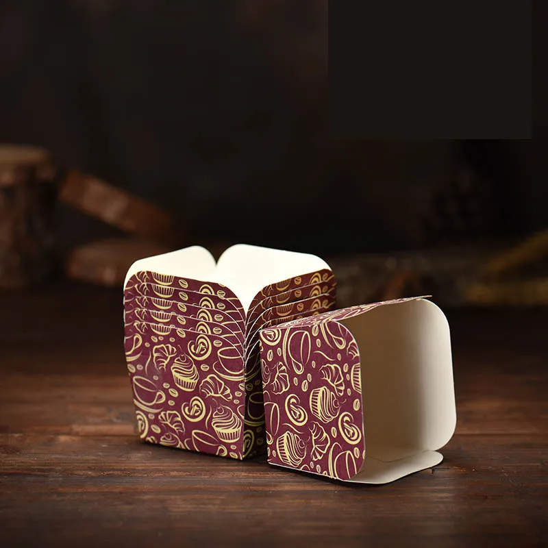 24 шт./лот чашки для торта квадратная чашка Маффин высокотемпературной печи