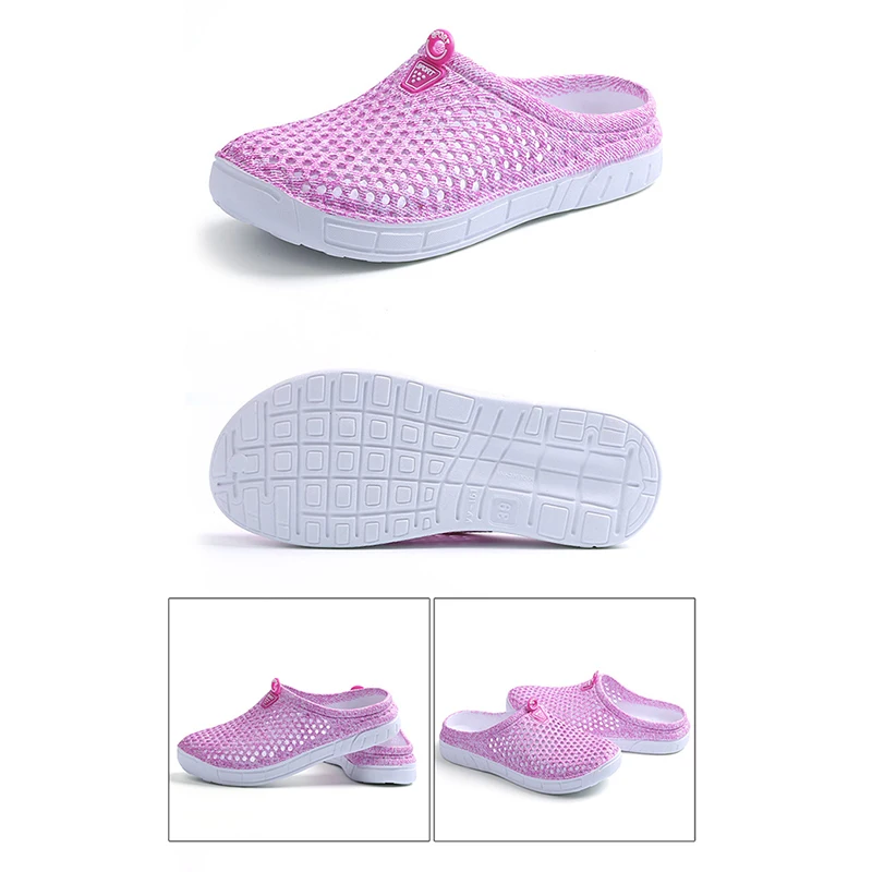 161 Pink Женские повседневные Сабо дышащие пляжные сандалии тапочки ко Дню Валентина Летние слипоны женские Вьетнамки домашняя обувь для женщин - Цвет: 161 Pink