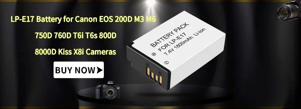 PALO 1800 мА/ч, LP-E17 LPE17 LP E17 литий-ионный аккумулятор для цифровой однообъективной зеркальной камеры Canon EOS M3 M5 750D 760D 800D T6i T6s 8000D поцелуй X8i