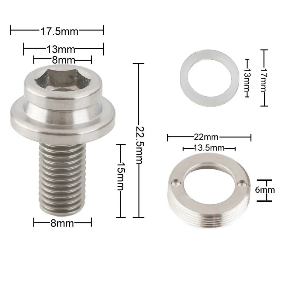 2шт M8x15mm Титан Ti Винт велосипедный цепной рукоятка колеса болт экстрактор рукав с шайбой