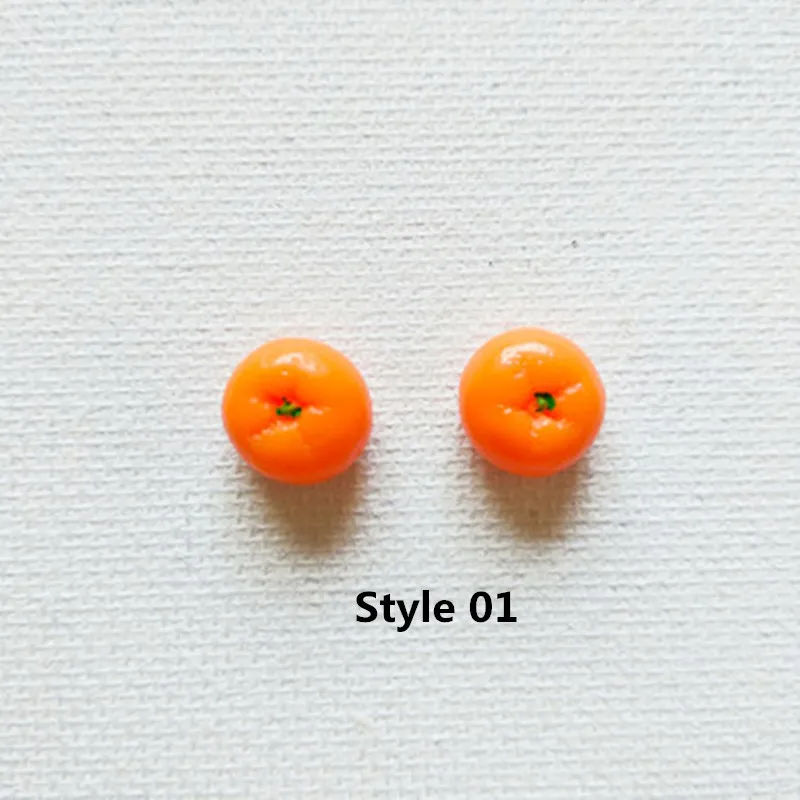 Style 01 Забавные милые мини имитация пилинга маленькие оранжевые Асимметричные полимерные серьги Женская мода Личность креативные ювелирные изделия подарки - Окраска металла: Style 01